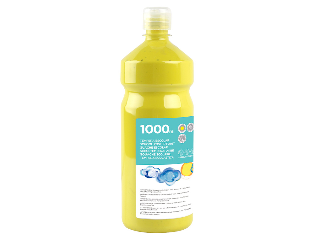 GUACHE ESCOLAR LIDERPAPEL 1000 ML AMARELO LIMAO