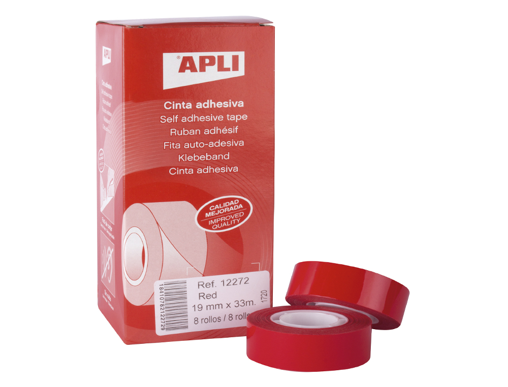 FITA ADESIVA APLI 33 MT X 19 MM COR VERMELHO