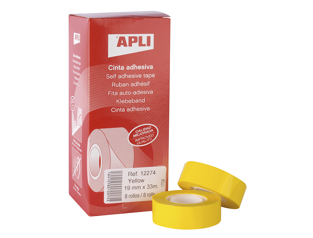 FITA ADESIVA APLI 33 MT X 19 MM COR AMARELO