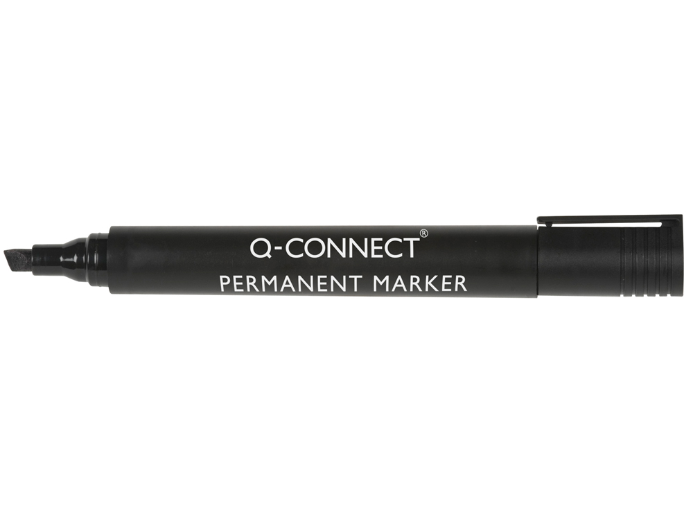 MARCADOR Q-CONNECT PERMANENTE PRETO PONTA BISELADA 5.0 MM