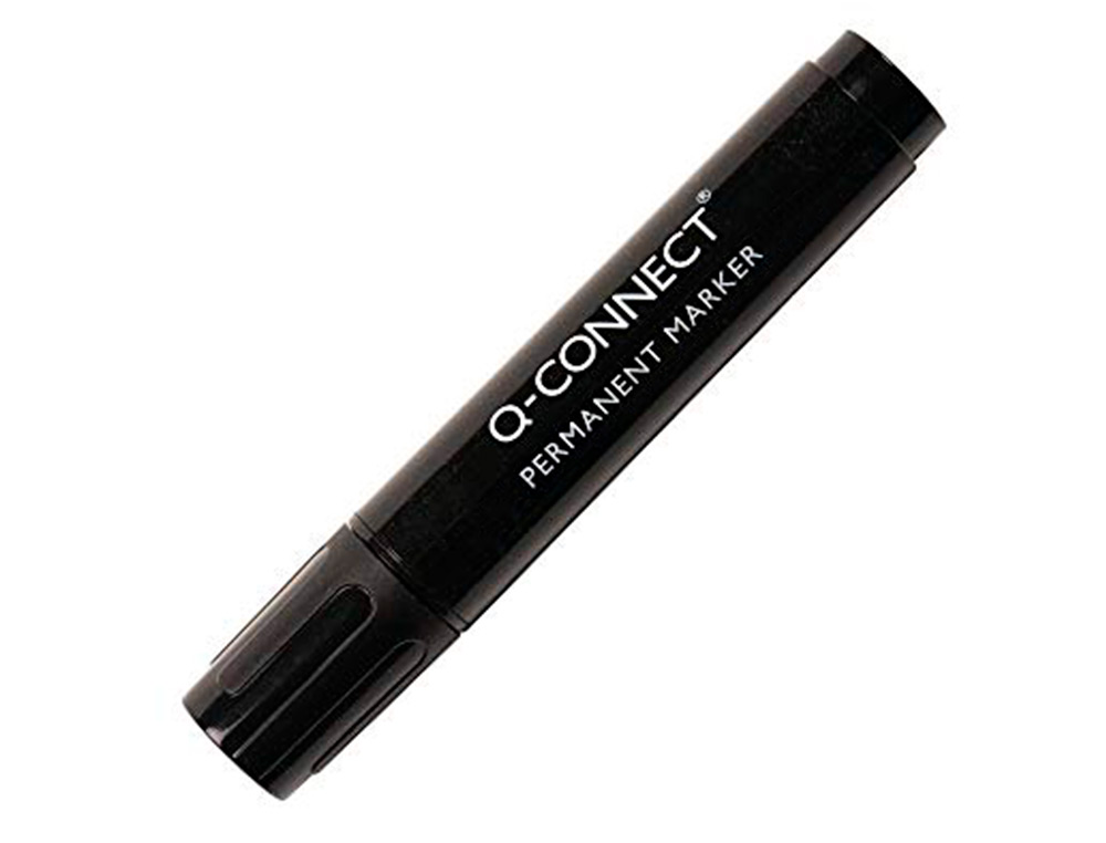 MARCADOR Q-CONNECT PERMANENTE PRETO PONTA BISELADA 5.0 MM