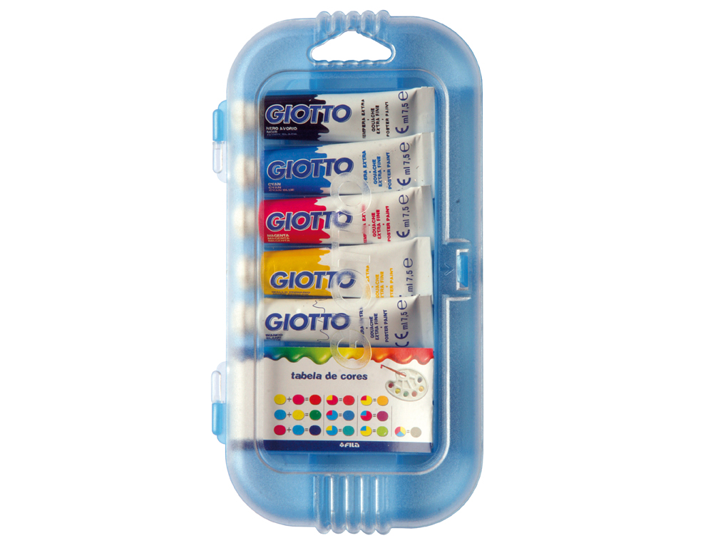 GUACHE ESCOLAR GIOTTO 7,5 ML 5 CORES SORTIDAS