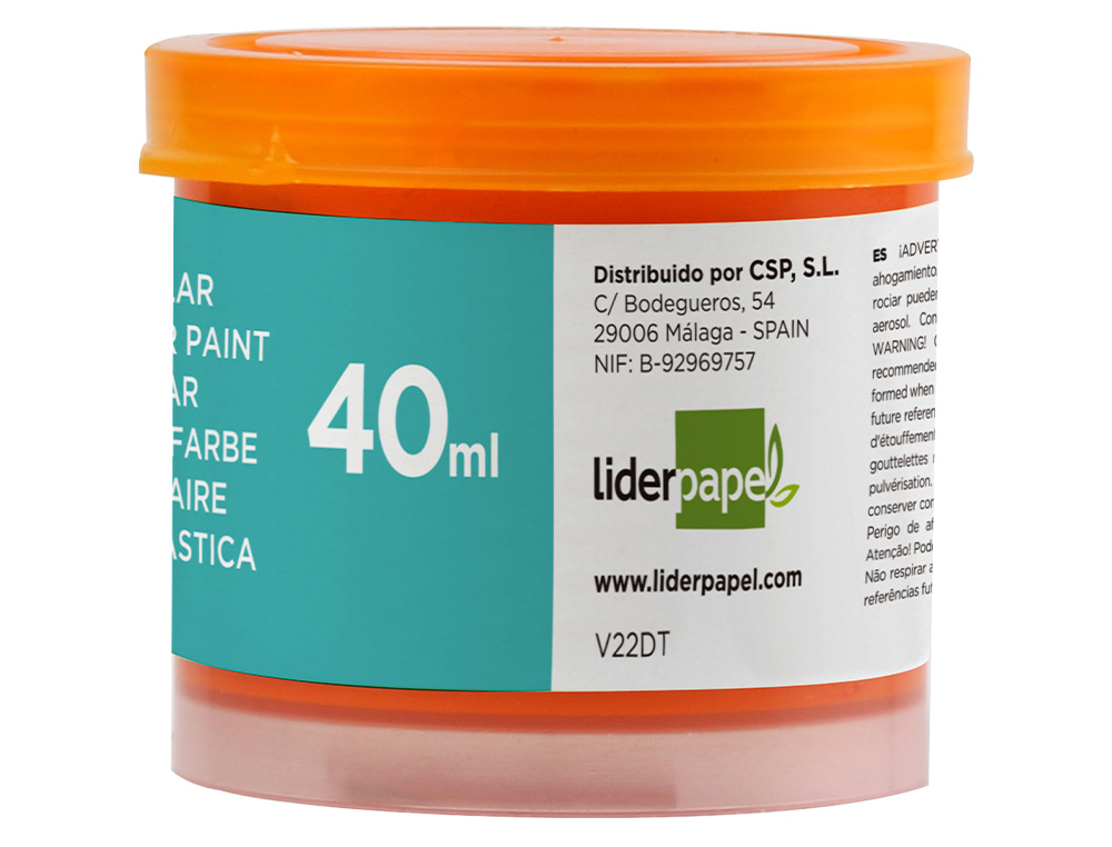 GUACHE LIDERPAPEL ESCOLAR 40 ML LARANJA