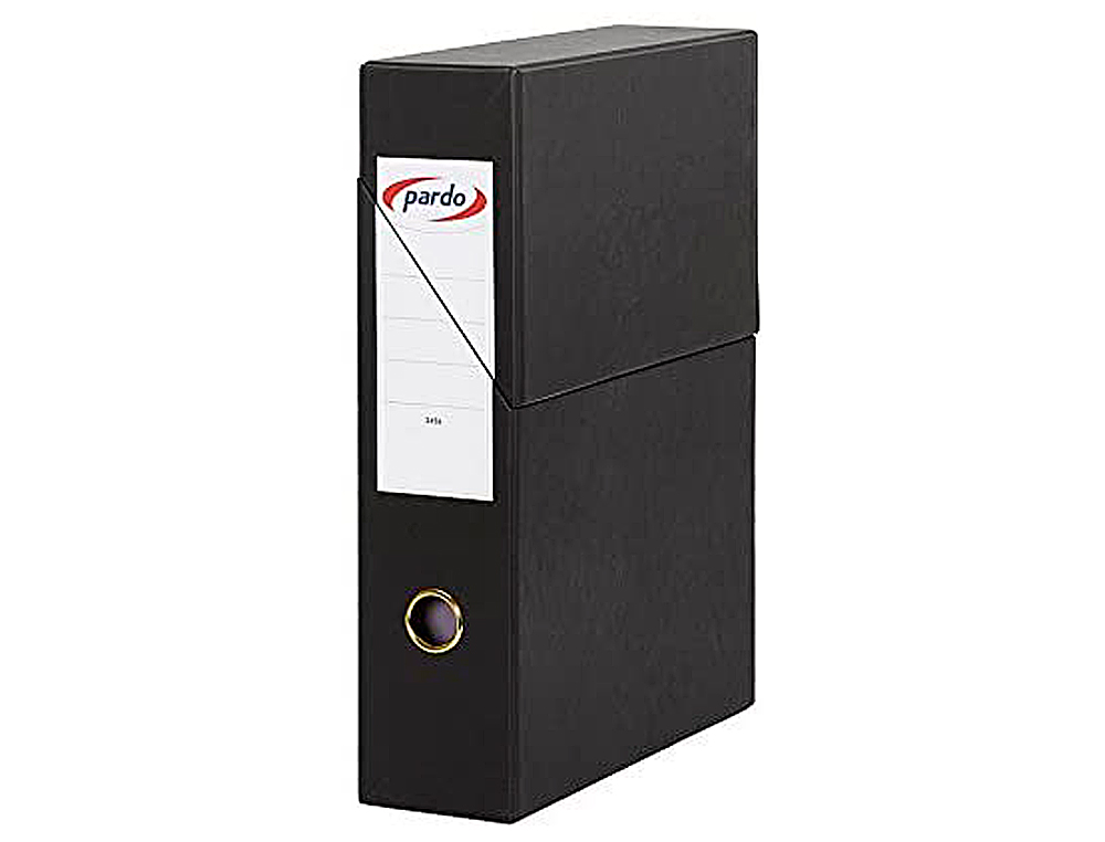 CAIXA DE TRANSFERENCIAS PARDO CARTAO FORRADO OLLAO LOMBADA DIN A4 80 MM COR PRETO 335X250X80 MM
