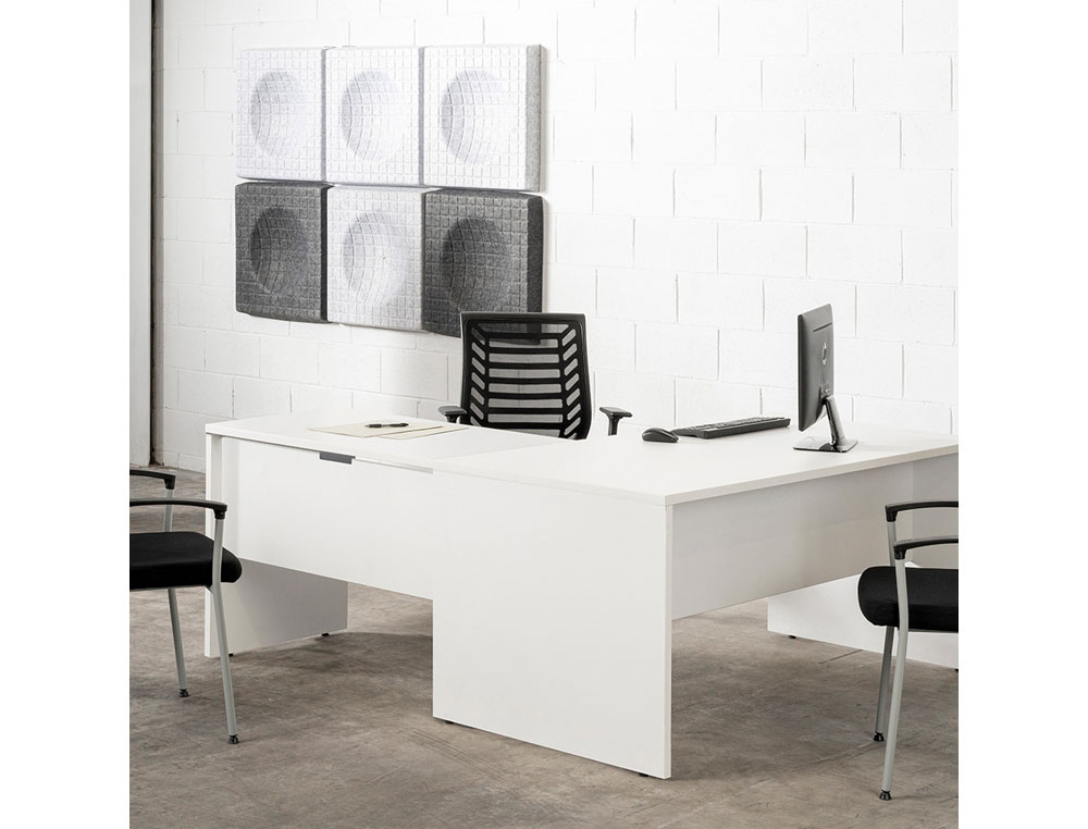 ALA PARA MESA ROCADA SERIE WORK 100X60 CM DIREITA OU ESQUERDA ACABAMENTO AW04 BRANCO/BRANCO