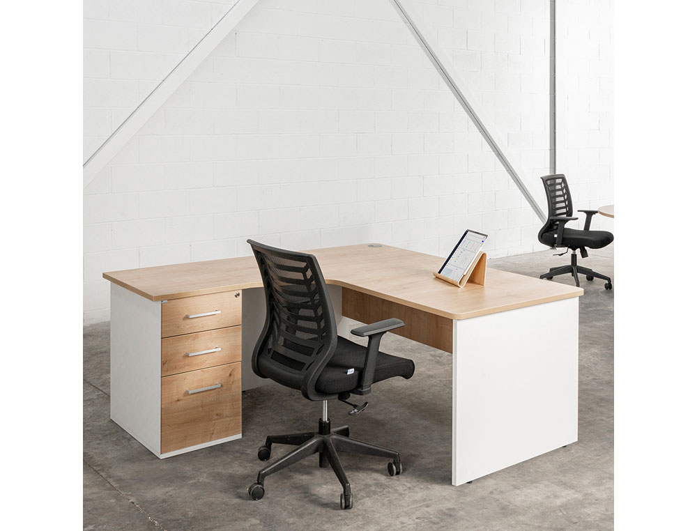 ALA PARA MESA ROCADA SERIE WORK 100X60 CM DIREITA OU ESQUERDA ACABAMENTO AW04 BRANCO/BRANCO