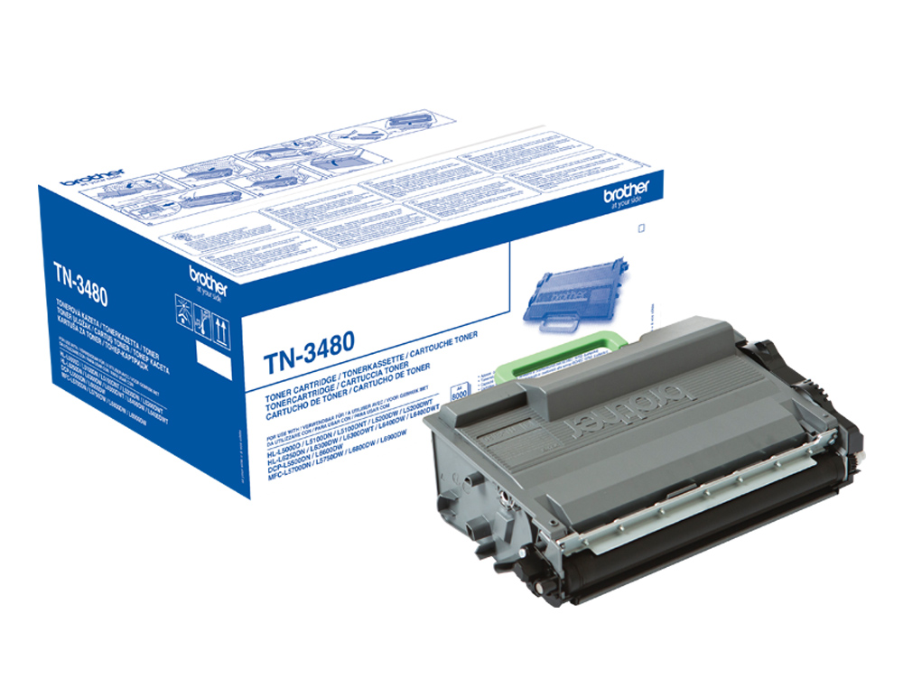 TONER BROTHER TN-3480 DCP-L5500DN / DCP-L6600DW / HL-L5000D / MFC-L5700 ALTA CAPACIDADE PRETO 8000 PAG