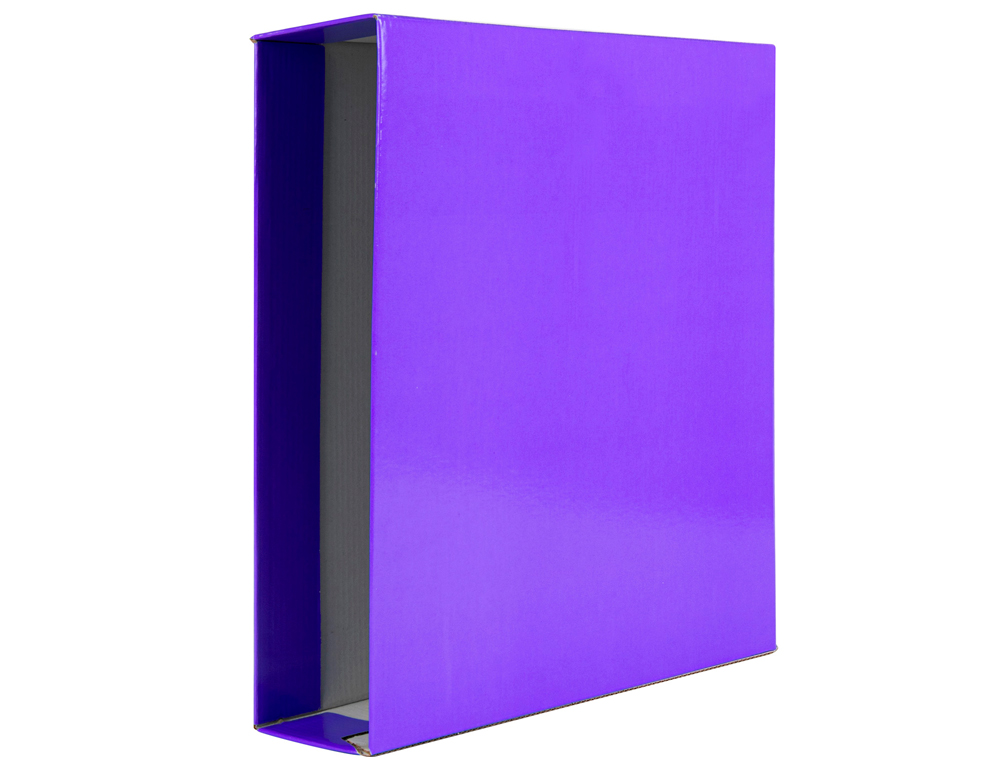 CAIXA PARA PASTA DE ARQUIVO DE ALAVANCA LIDERPAPEL DOCUMENTA CARTAO FOLIO LOMBADA 75 MM LILAS
