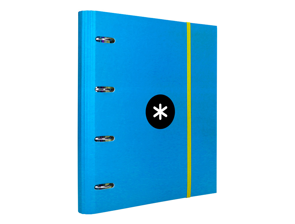 PASTA ANTARTIK COM RECARGA E ABA DIN A4 QUADRICULA 5MM FORRADA 4 ANEIS 40MM COR AZUL
