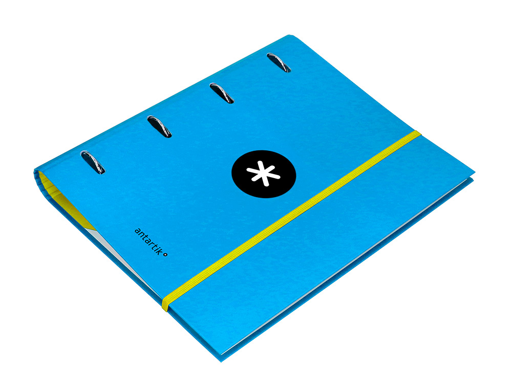 PASTA ANTARTIK COM RECARGA E ABA DIN A4 QUADRICULA 5MM FORRADA 4 ANEIS 40MM COR AZUL