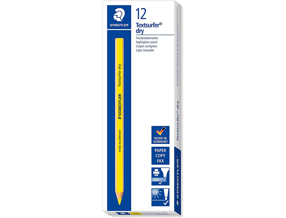 LAPIS FLUORESCENTE STAEDTLER TRIANGULAR TOP STAR AMARELO CAIXA DE 12 UNIDADES