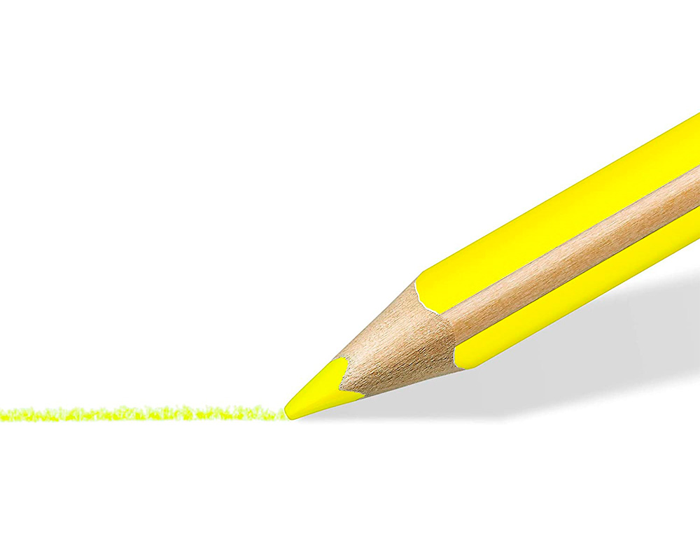 LAPIS FLUORESCENTE STAEDTLER TRIANGULAR TOP STAR AMARELO CAIXA DE 12 UNIDADES