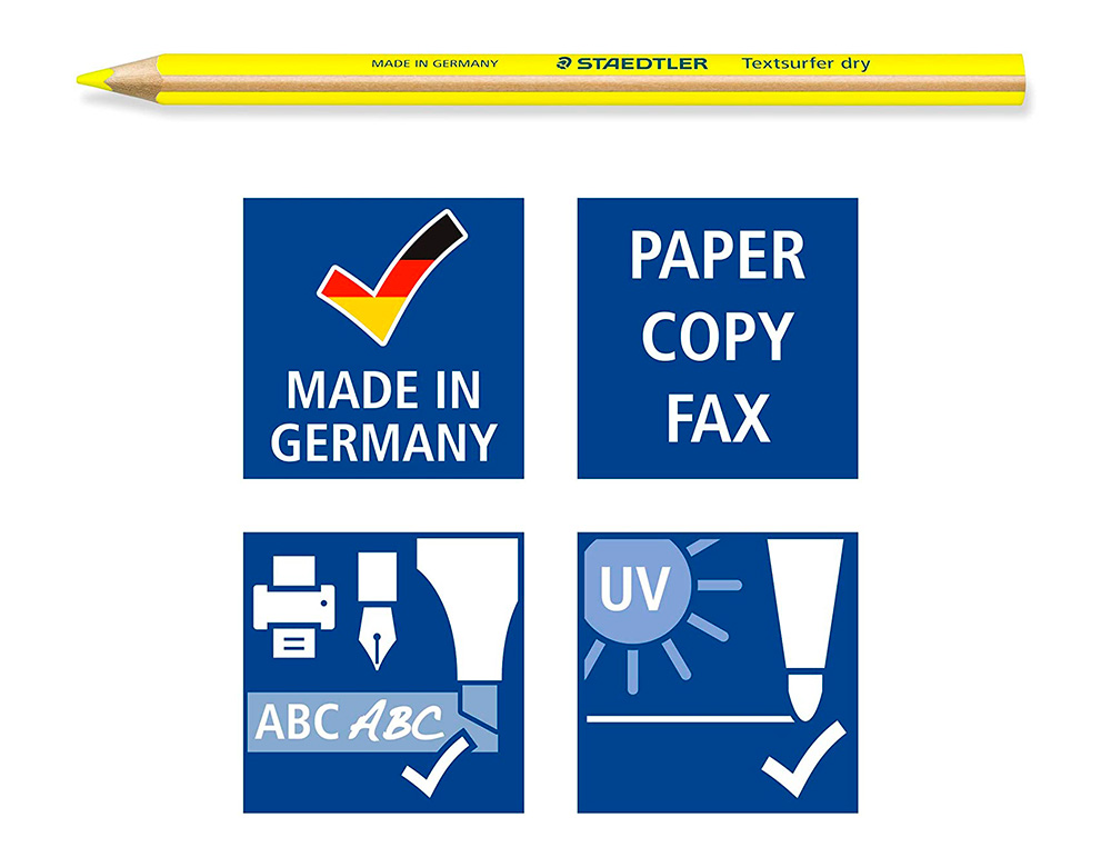 LAPIS FLUORESCENTE STAEDTLER TRIANGULAR TOP STAR AMARELO CAIXA DE 12 UNIDADES