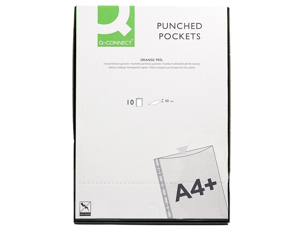 BOLSA CATALOGO/MICA Q-CONNECT FOLIO 50 MICRONS PELE DE LARANJA BOLSA DE 10 UNIDADES