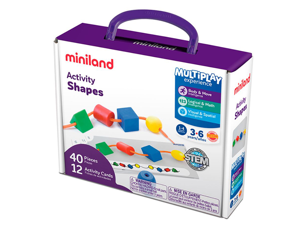 JOGO MINILAND ATIVIDADES FORMAS 40 FORMAS + 12 FICHAS ATIVIDADES