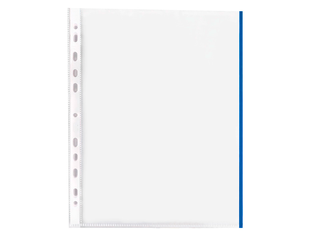 BOLSA CATALOGO/MICA Q-CONNECT DIN A4 70 MICRONS PP CRISTAL COM BORDA AZUL BOLSA DE 10 UNIDADES