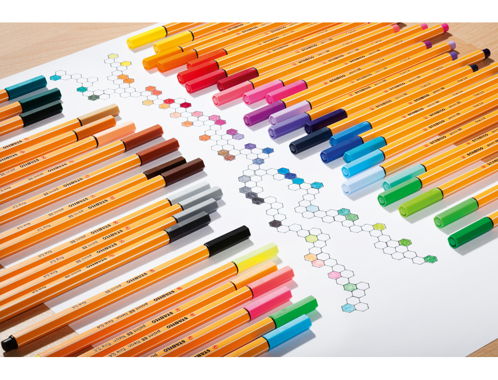 MARCADOR STABILO PONTA DE FIBRA POINT 88 LARANJA NEON