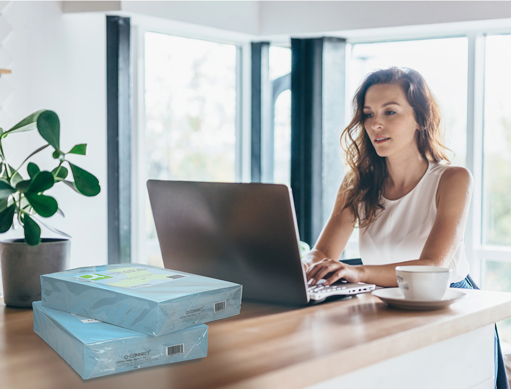 PAPEL DE COR Q-CONNECT DIN A4 80 GR AZUL EMBALAGEM DE 500 FOLHAS