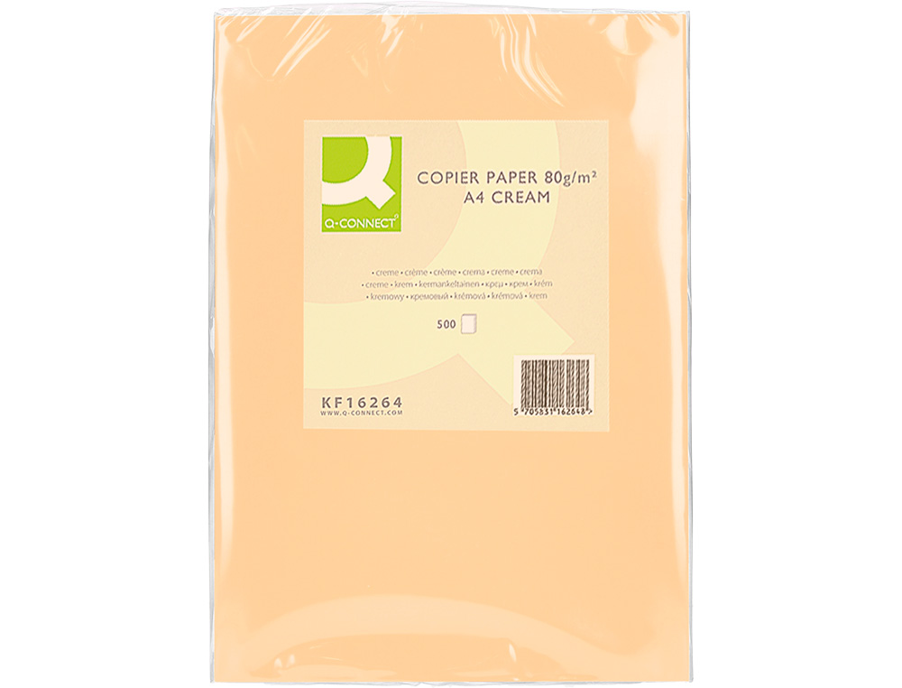 PAPEL DE COR Q-CONNECT DIN A4 80 GR CREME EMBALAGEM DE 500 FOLHAS