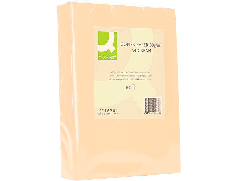 PAPEL DE COR Q-CONNECT DIN A4 80 GR CREME EMBALAGEM DE 500 FOLHAS