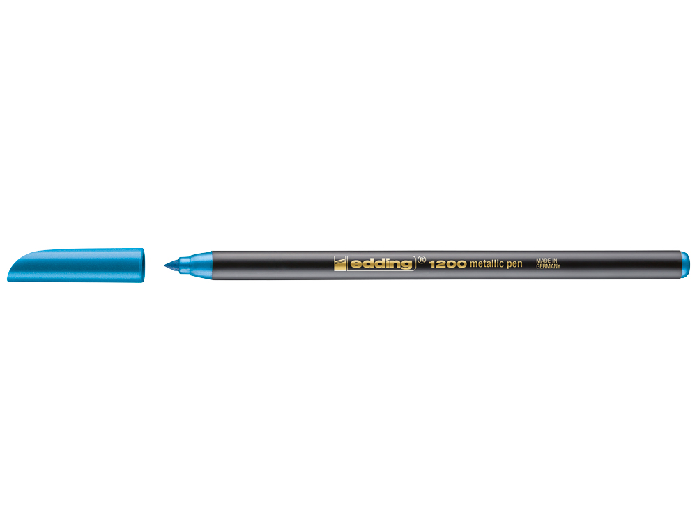 MARCADOR EDDING 1200 PONTA DE FIBRA REDONDA TRACO 1-3 MM N.73 AZUL METALIZADO