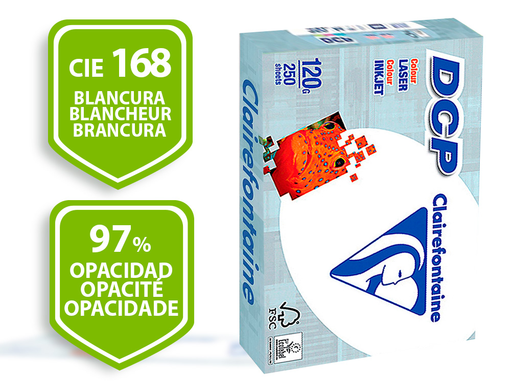 PAPEL FOTOCOPIA CLAIREFONTAINE DIN A4 120 GR EMBALAGEM DE 250 FOLHAS