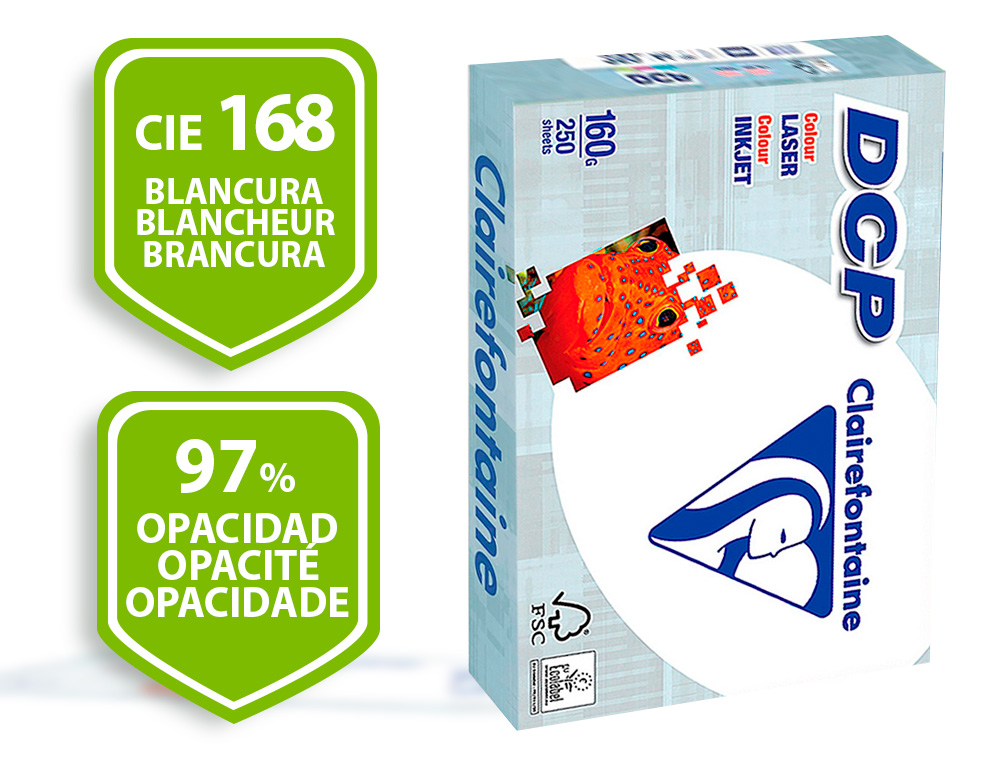 PAPEL FOTOCOPIA CLAIREFONTAINE DIN A4 160 GR EMBALAGEM DE 250 FOLHAS