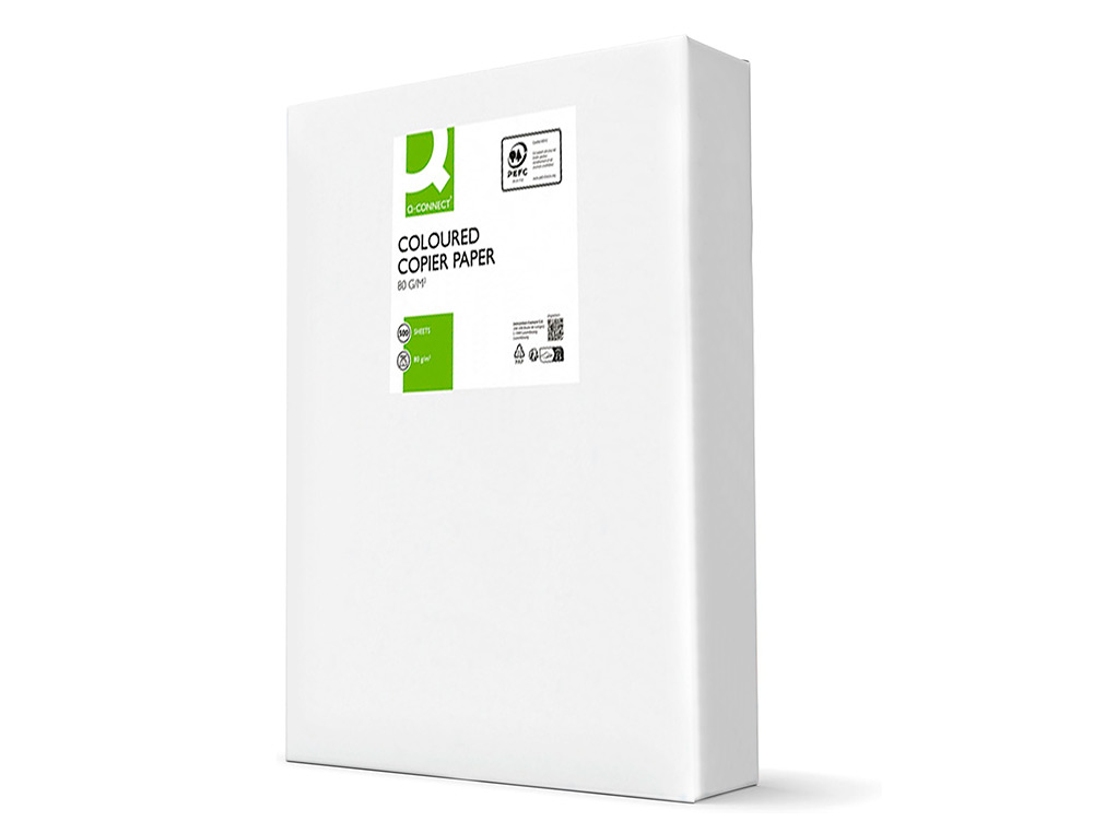 PAPEL DE COR Q-CONNECT DIN A3 80 GR LARANJA NEON EMBALAGEM DE 500 FOLHAS