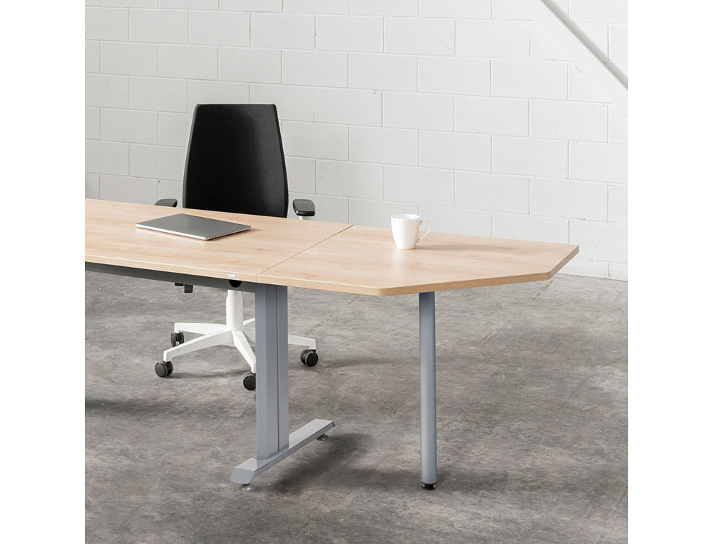 MESA DE ESCRITORIO ROCADA METAL 2003AC02 ALUMINIO /CINZA 180X80 CM