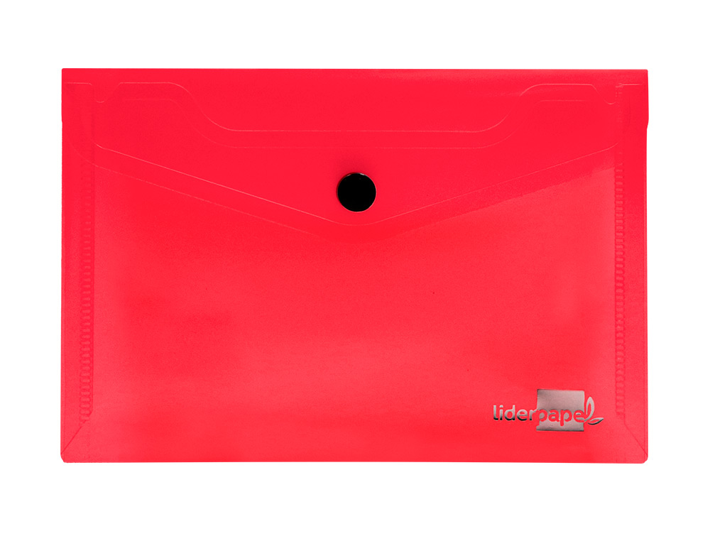 BOLSA PORTA DOCUMENTOS LIDERPAPEL COM MOLA DIN A6 VERMELHO TRANSPARENTE