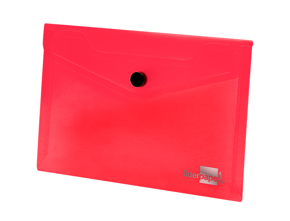 BOLSA PORTA DOCUMENTOS LIDERPAPEL COM MOLA DIN A6 VERMELHO TRANSPARENTE