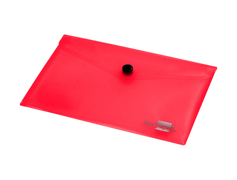 BOLSA PORTA DOCUMENTOS LIDERPAPEL COM MOLA DIN A6 VERMELHO TRANSPARENTE