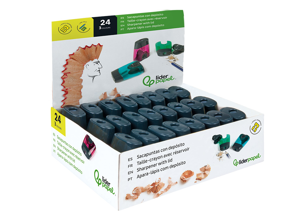 APARA LAPIS LIDERPAPEL PLASTICO 1 USO COM DEPOSITO
