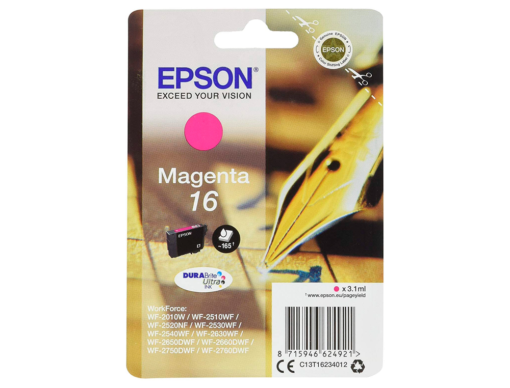 TINTEIRO EPSON 16 WF2010W WF2510WF WF2520NF WF2530WF WF2540WF MAGENTA 175 PAG