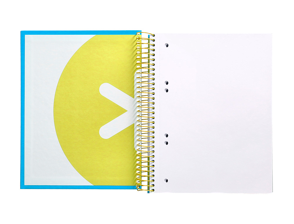 CADERNO ESPIRAL DIN A5 ANTARTIK CAPA FORRADA 120 F 100 GR LISO COM BANDAS DE CORES 6 FUROS COR AZUL