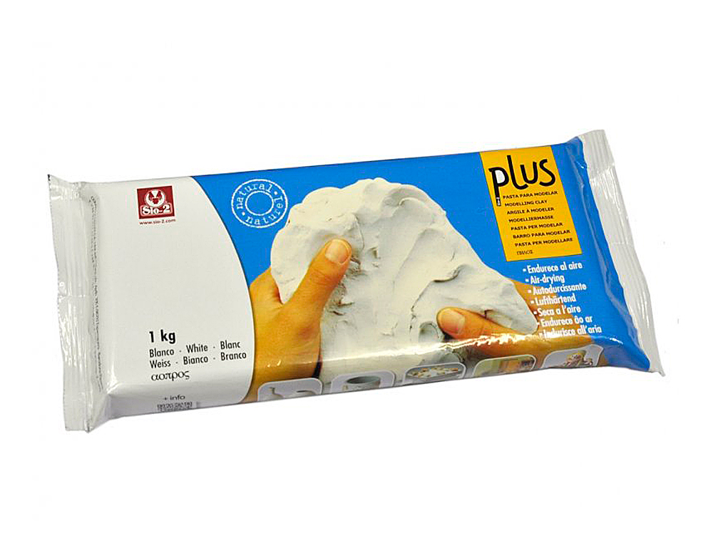ARGILA SIO-2 PLUS QUE ENDURECE AO AR BRANCO PACK DE 1 KG