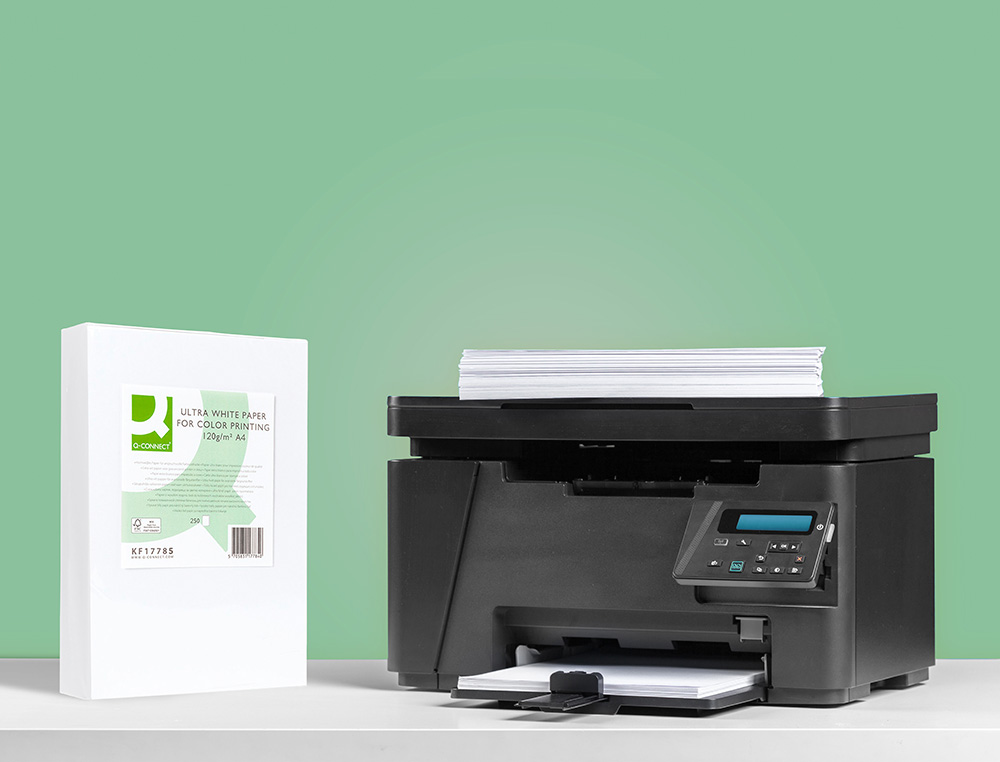 PAPEL FOTOCOPIA ULTRA WHITE Q-CONNECT DIN A4 120 GR EMBALAGEM DE 250 FOLHAS