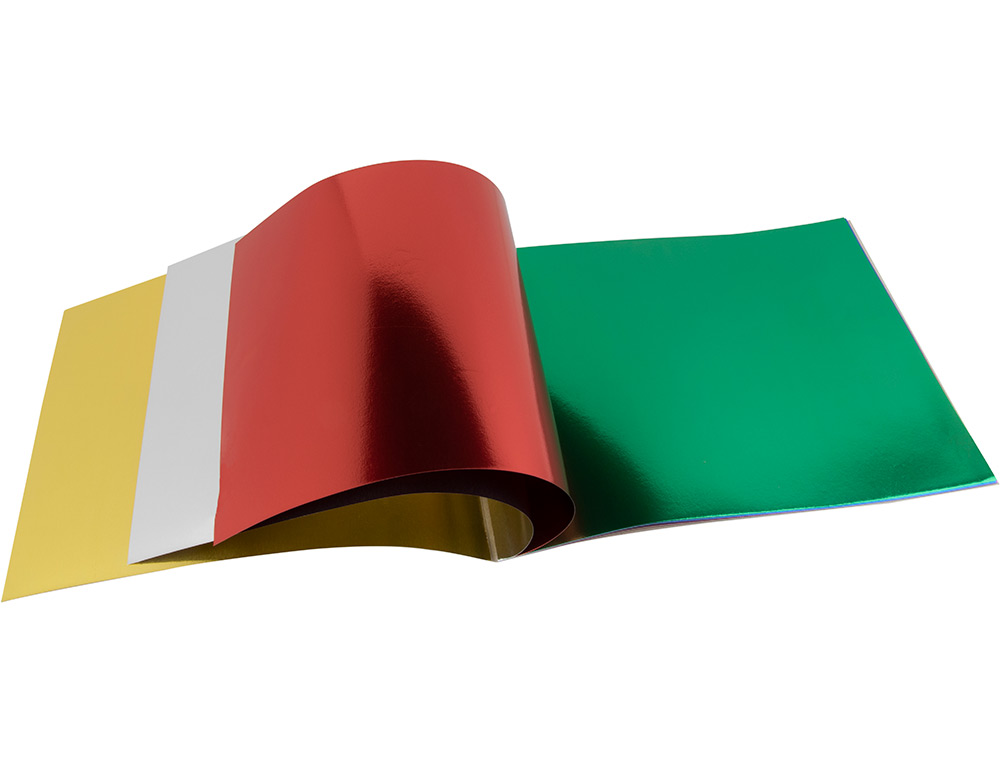 BLOCO TRABALHOS MANUAIS LIDERPAPEL PAPEL METALIZADO 240X315 MM 10 FOLHAS CORES SORTIDAS