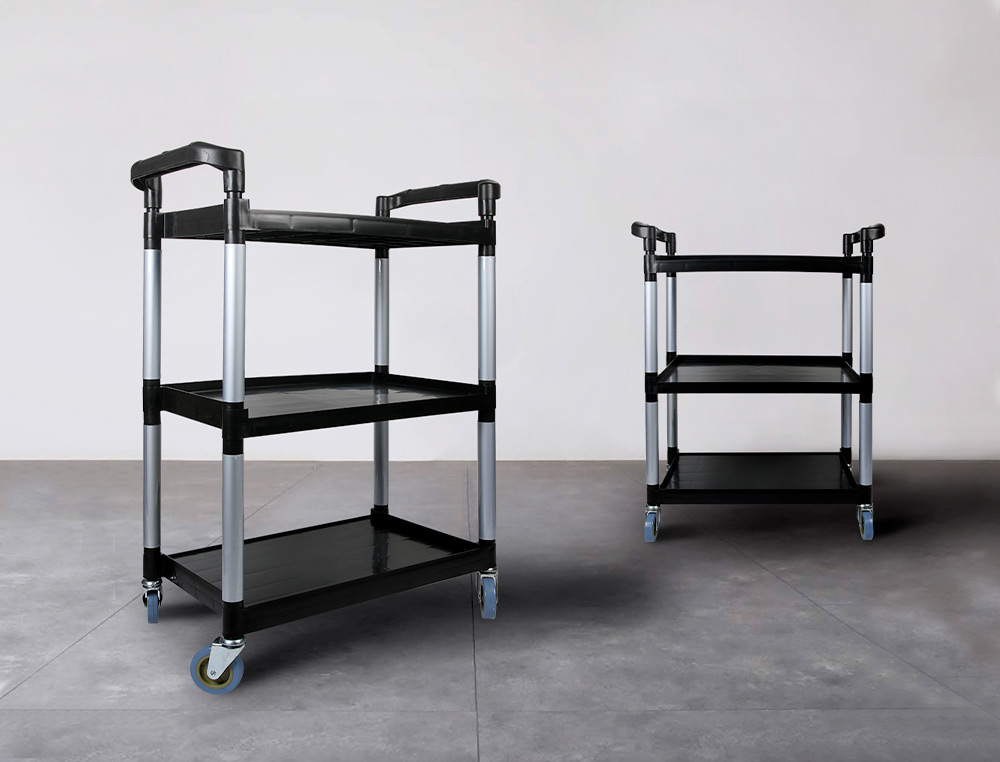 CARRO DE SERVICO MULTIFUNCIONAL Q-CONNECT 3 PRATELEIRAS EM PLASTICO 830X420X970 MM