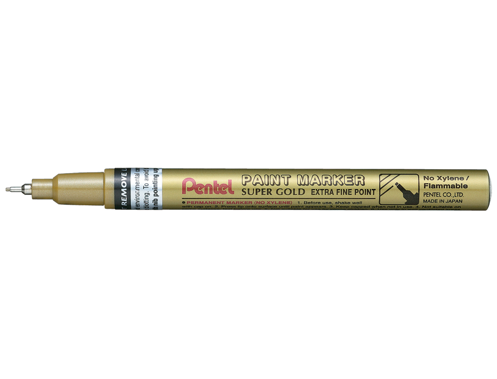 MARCADOR PENTEL PERMANENTE MFP10-X DOURADO PARA PINTURAS DECORATIVAS. PONTA EXTRA FINA