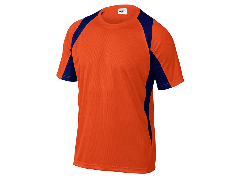 T-SHIRT DELTAPLUS POLIESTER MANGA CURTA COLARINHO REDONDO TRATAMENTO SECAGEM RAPIDA COR VERDE-CINZA TAMANHO M