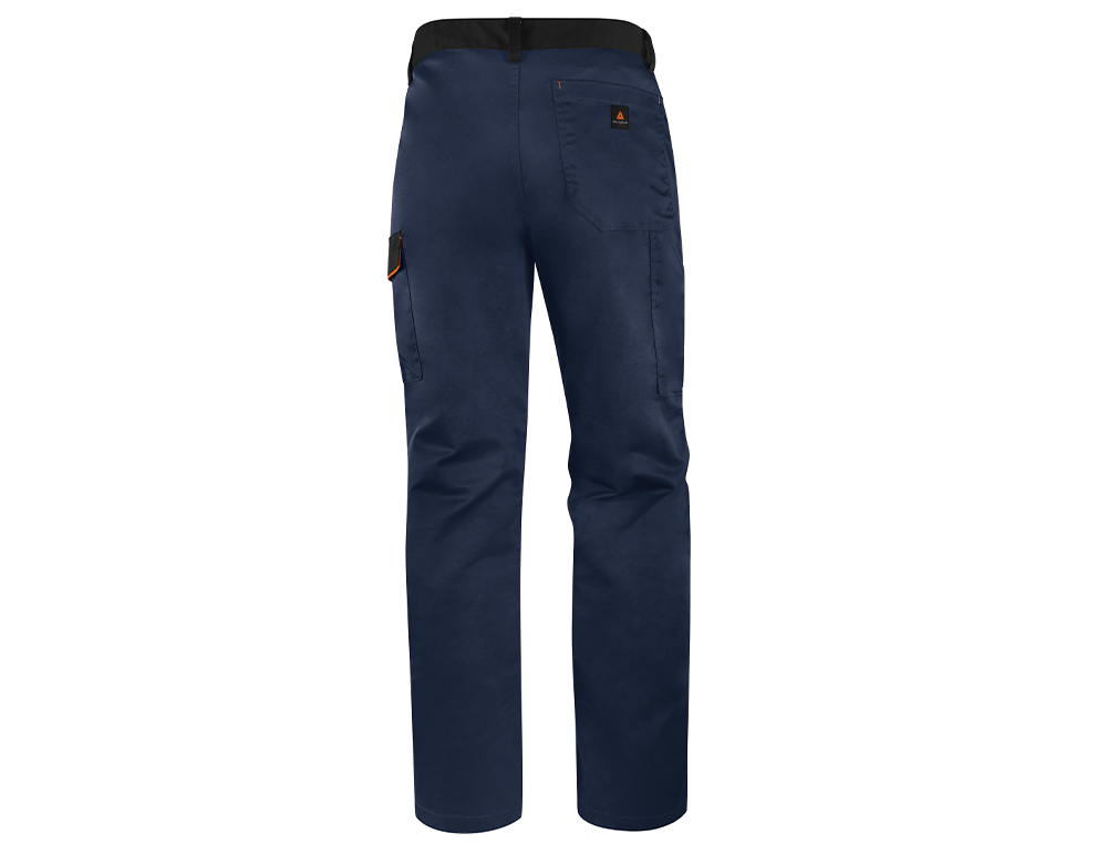 CALÇAS DELTAPLUS COM CINTURA AJUSTAVEL E 5 BOLSOS COR AZUL LARANJA TAMANHO XXL