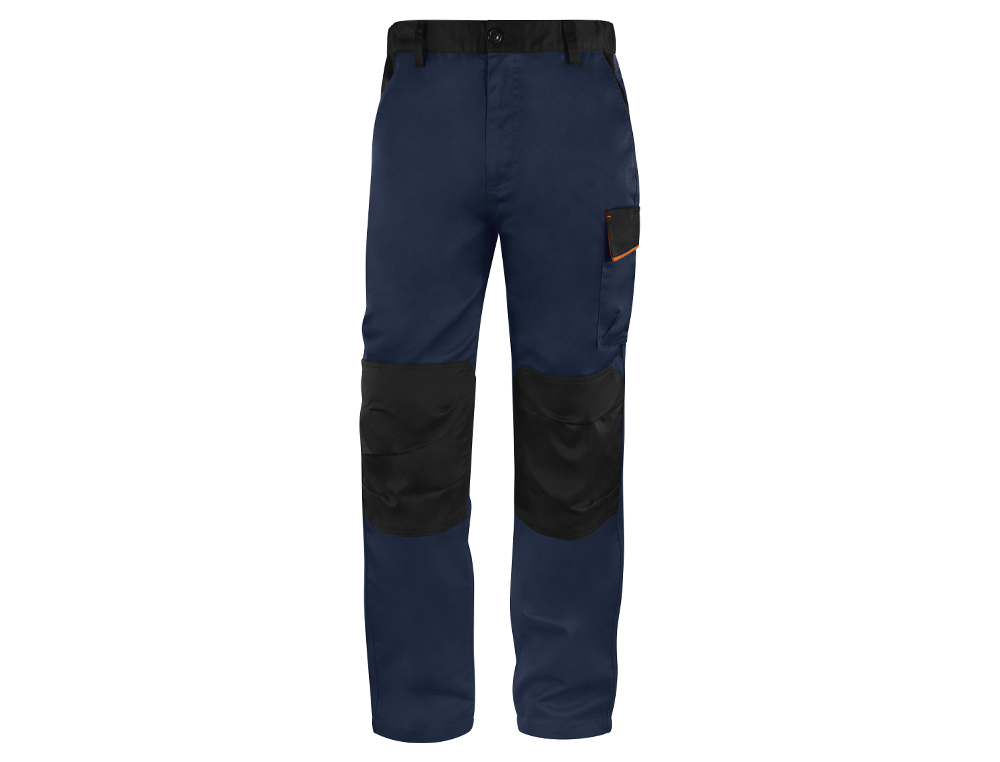 CALÇAS DELTAPLUS COM CINTURA AJUSTAVEL E 5 BOLSOS COR AZUL LARANJA TAMANHO XXL