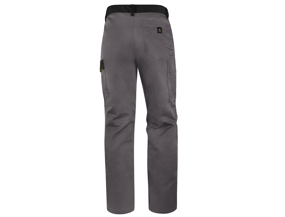 CALAS DELTAPLUS COM CINTURA AJUSTAVEL E 5 BOLSOS COR CINZA - VERDE TAMANHO L