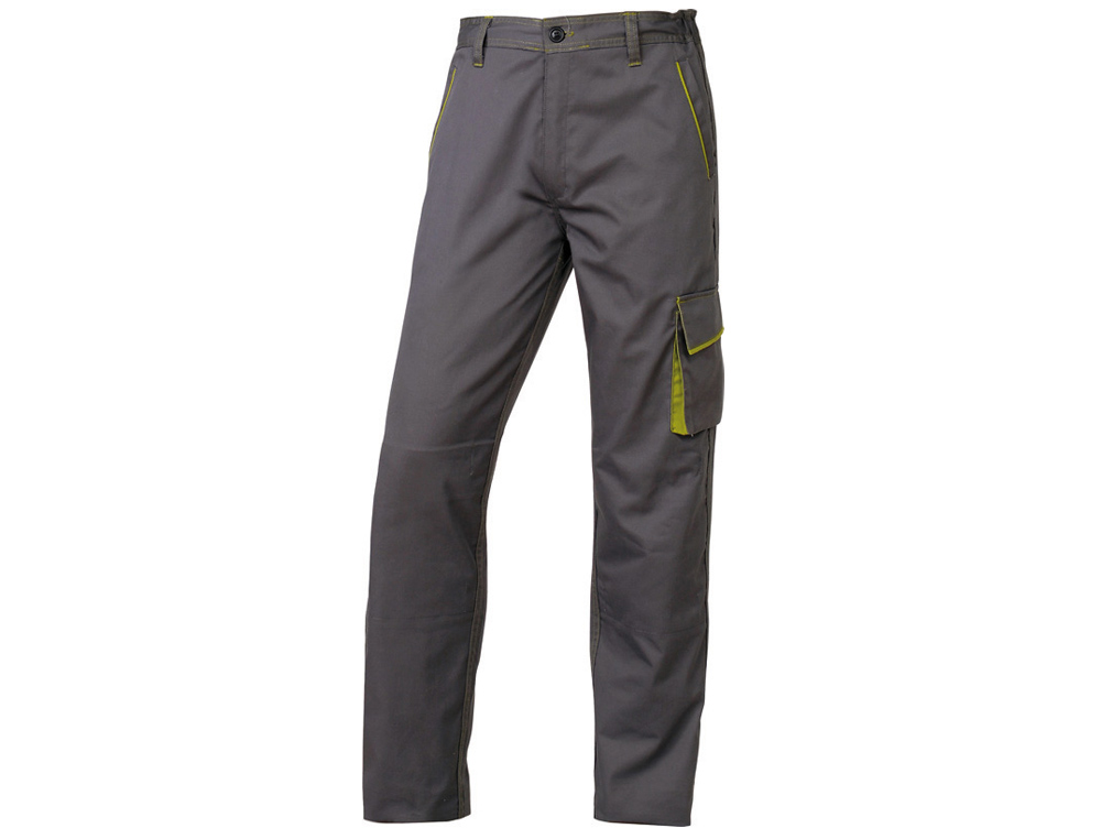 CALÇAS DELTAPLUS COM CINTURA AJUSTAVEL E 5 BOLSOS COR CINZA - VERDE TAMANHO XS