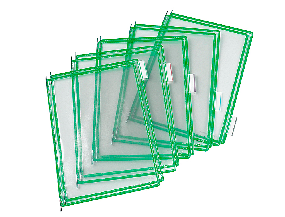 BOLSA PARA PORTA CATALOGO TARIFOLD DIN A4 COM PIVOTS VERDE PACK DE 10 UNIDADES