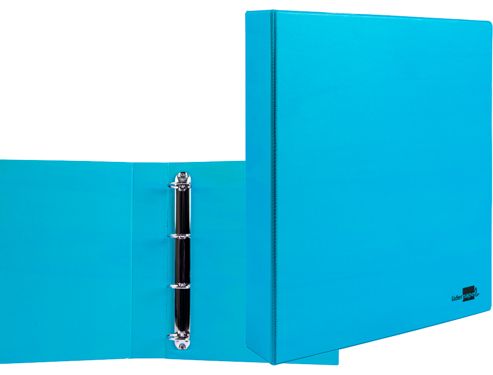 PASTA LIDERPAPEL CARTAO FORRADO PVC DIN A4 4 ANEIS 40 MM MISTOS AZUL
