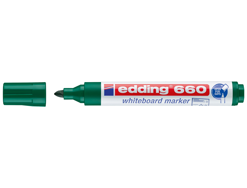 MARCADOR EDDING PARA QUADRO BRANCO 660 COR VERDE PONTA REDONDA 3 MM RECARREGAVEL