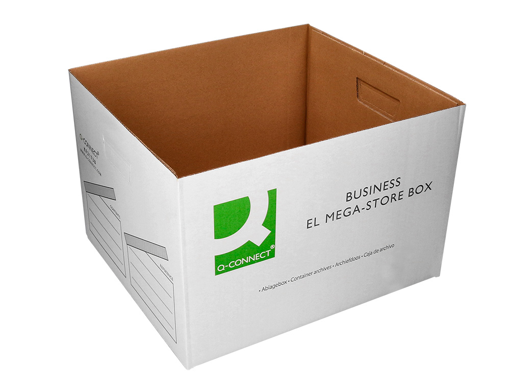 CAIXA PARA ARQUIVO MORTO Q-CONNECT CARTAO ENRUGADO MONTAGEM AUTOMATICA MEDIDAS INTERIORES 383 X 430 X 295 MM