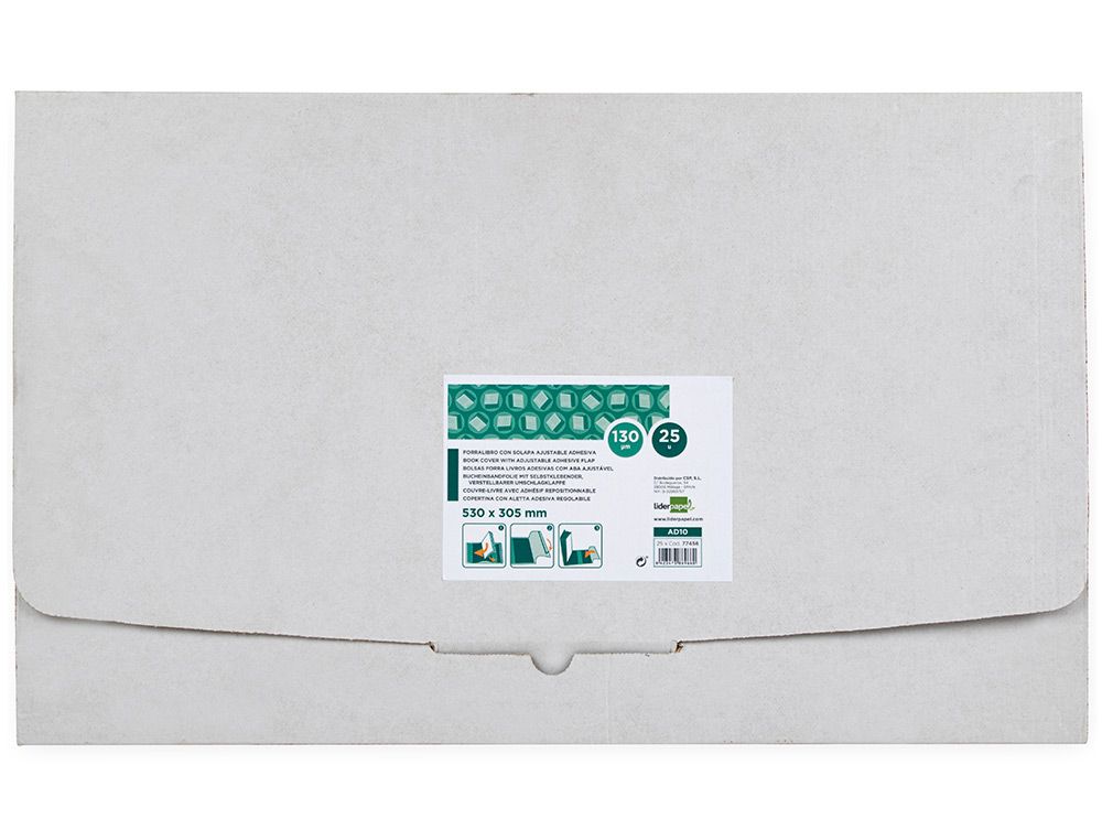 FORRA LIVROS LIDERPAPEL COM ABA AJUSTAVEL ADESIVO 312 X 530 MM